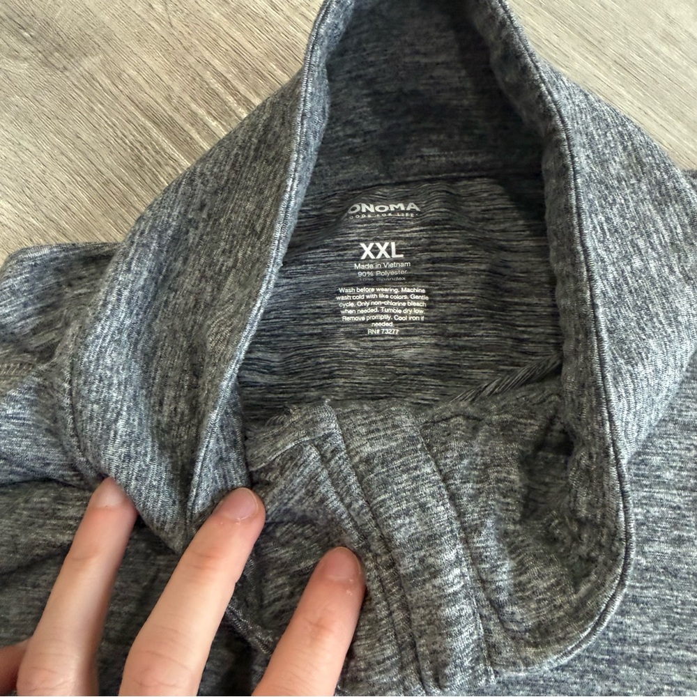 Sonoma Men's Heather Gray Zip-Up Sweater - Picture 2 of 2